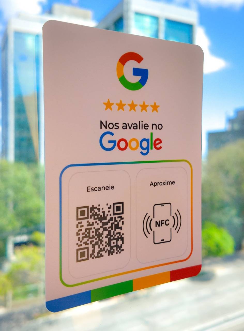 Placa QR Code Nos avalie no Google - personalizada para clientes