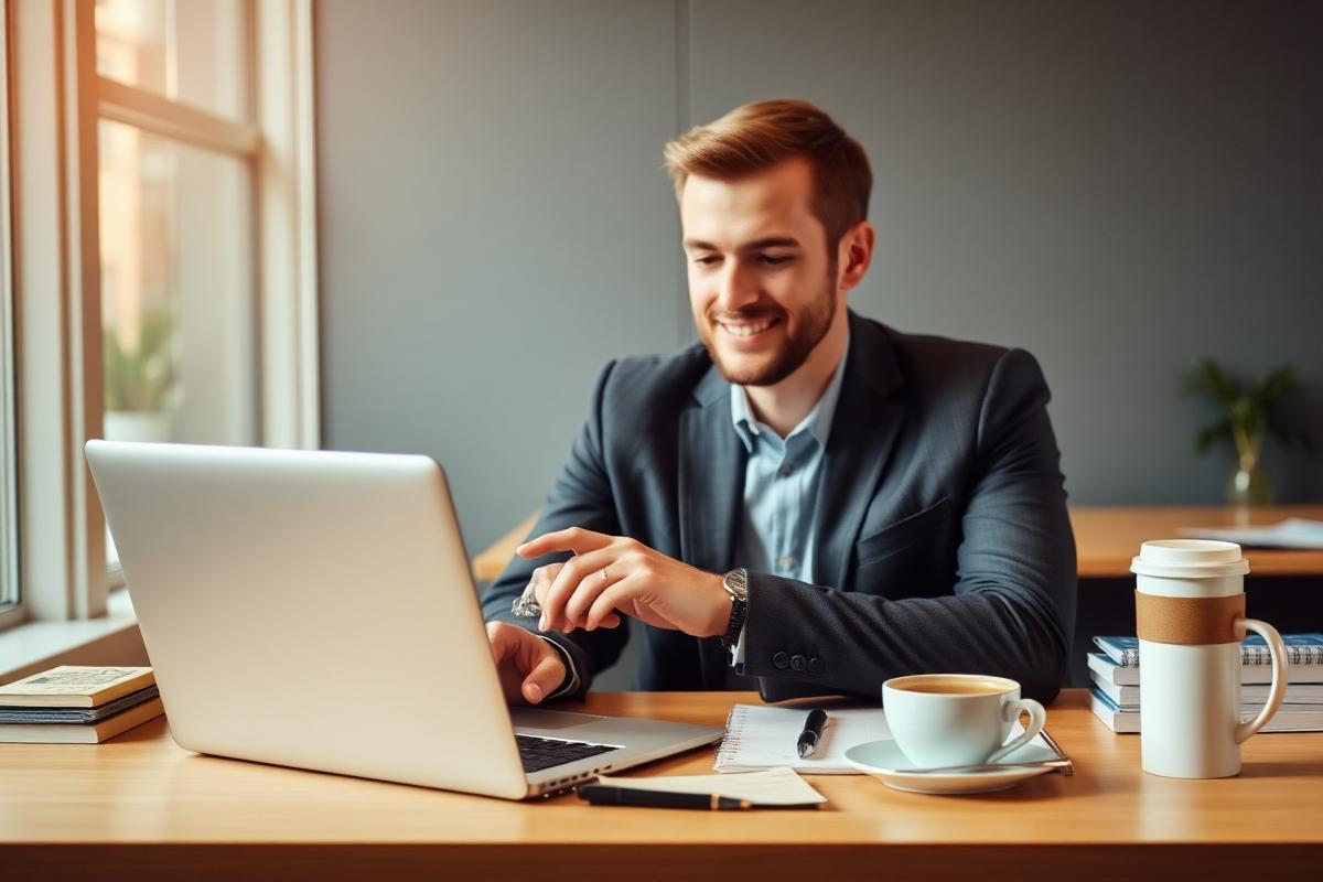 Dono de negócio criando o perfil da empresa no Google pelo notebook — Luan Felipe Pro
